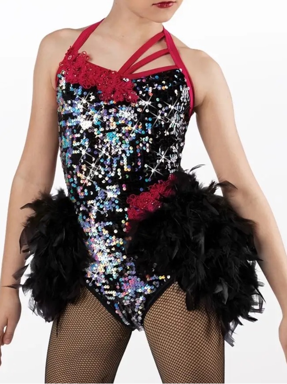 Weissman Sequin Feather Jazz Dance Costume
